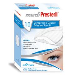 GARZA COMPRESSA OCULARE MEDIPRESTERIL ADESIVA TNT 6,5X9,5CM 10 PEZZI - Farmadillo