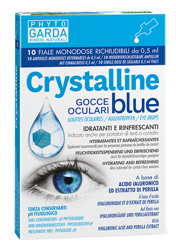 CRYSTALLINE BLUE GOCCE OCULARI MONODOSE 10 FIALE 0,5 ML - Farmadillo