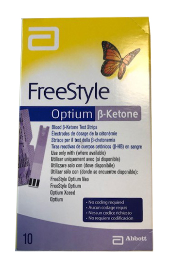 STRISCE MISURAZIONE CHETONEMIA OPTIUM BETA KETONE 10 PEZZI - Farmadillo