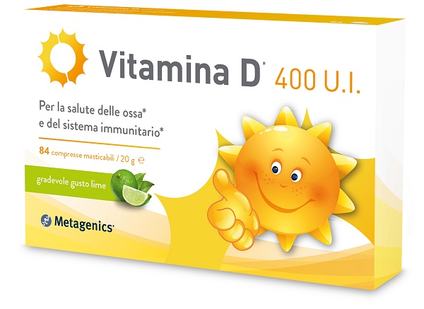 VITAMINA D 400 UI 84 COMPRESSE MASTICABILI GUSTO LIME - Farmadillo