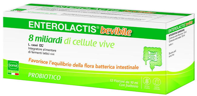 ENTEROLACTIS BEVIBILE 12 FLACONCINI DA 10 ML SOFAR - Farmadillo