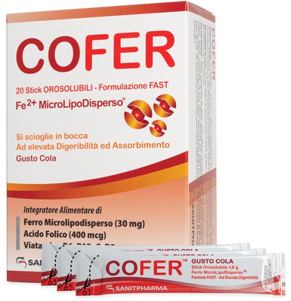 COFER 20 STICK OROSOLUBILI DA 1,6 G GUSTO COLA - Farmadillo