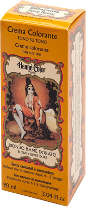 HENNE NUANCE BIONDO RAME DORATO CREMA HENNE COLOR CREMA COLORANTE PRONTA ALL'USO - Farmadillo