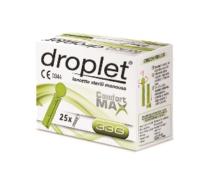 LANCETTE PUNGIDITO DROPLET COMFORT MAX GAUGE 33 25 PEZZI - Farmadillo