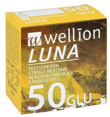 WELLION LUNA 50 STRIPS STRISCE PER MISURAZIONE GLICEMIA - Farmadillo