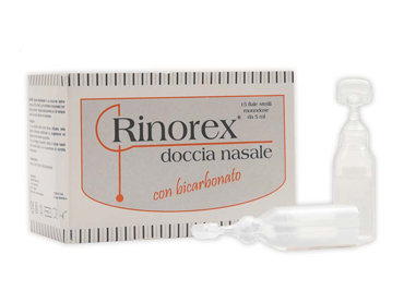 FIALA PER DOCCIA NASALE RINOREX BICARBONATO 15 FIALE 5 ML - Farmadillo