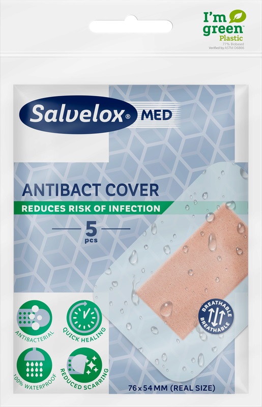 CEROTTO SALVELOX MED ANTIBACT COVER 76X54MM 5 PEZZI - Farmadillo