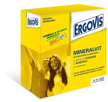 ERGOVIS MINERALVIT 20 BUSTE OROSOLUBILI 30 G - Farmadillo
