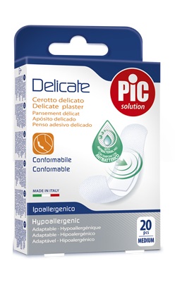 CEROTTO PIC DELICATE 19X72 MM ANTIBATTERICO 20 PEZZI - Farmadillo
