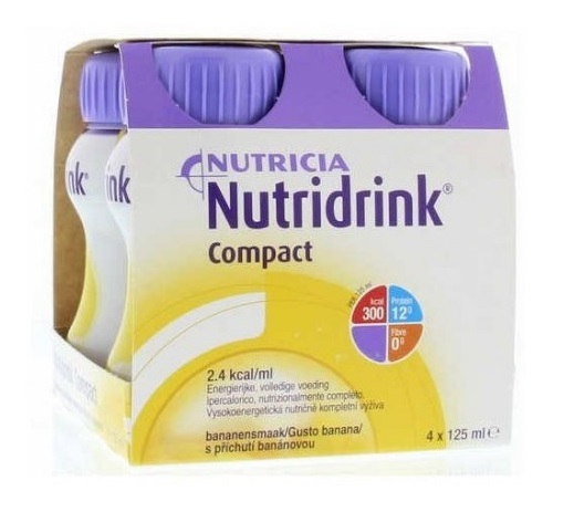 NUTRICIA NUTRIDRINK COMPACT GUSTO BANANA 4 BOTTIGLIE DA 125 ML - Farmadillo