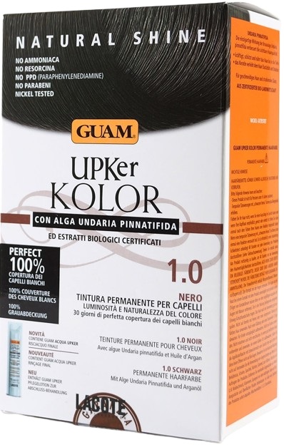 GUAM UPKER KOLOR TINTA CAPELLI 1,0 NERO CON ALGA UNDARIA PINNATIFIDA - Farmadillo