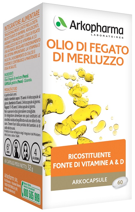 ARKO CAPSULE OLIO FEGATO MERLUZZO 60 CAPSULE - Farmadillo