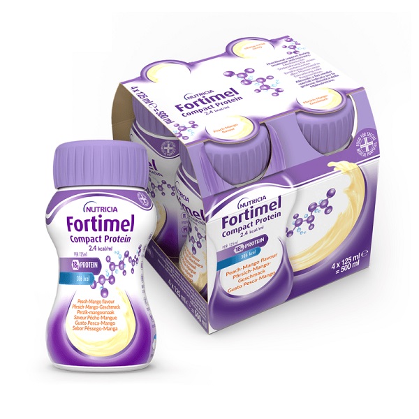NUTRICIA FORTIMEL COMPACT PROTEIN GUSTO PESCA E MANGO 4 BOTTIGLIE DA 125 ML - Farmadillo