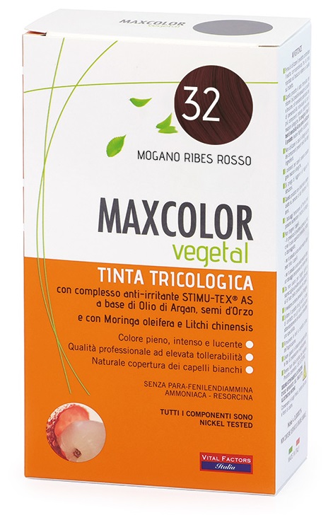MAXCOLOR VEGETAL TINTA TRICOLOGICA 32 MOGANO RIBES ROSSO 140 ML - Farmadillo