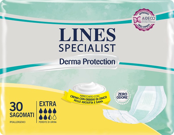 LINES SPECIALIST DERM PANNOLONE SAGOMATO EXTRA 30 PEZZI - Farmadillo