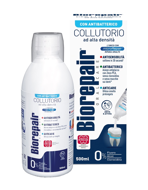 BIOREPAIR ORAL CARE COLLUTORIO ALTA INTENSITA' 3IN1 ANTISENSIBILITA', ANTIBATTERICO, ANTICARIE 500 ML - Farmadillo