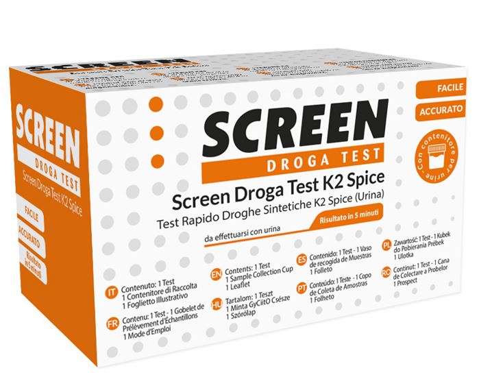 SCREEN DROGA TEST K2 SPICE/URINA TEST ANTIDROGA CON CONTENITORE URINA - Farmadillo