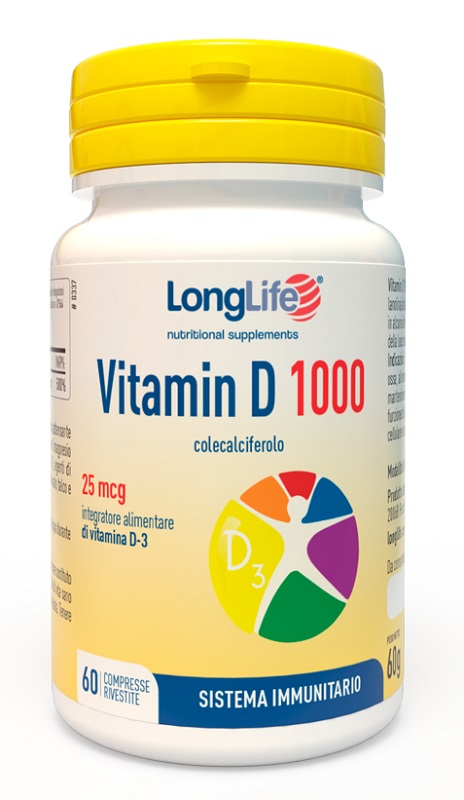 LONGLIFE VITAMIN D 1000UI 60 COMPRESSE RIVESTITE - Farmadillo