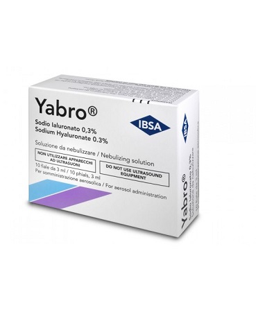 YABRO 10 FIALE 3ML ACIDO IALURONICO 0,3% SOLUZIONE PER NEBULIZZATORE - Farmadillo