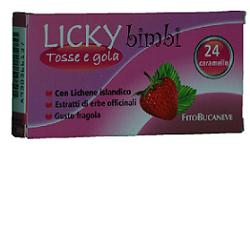 LICKY CARAMELLE BAMBINI PER TOSSE E GOLA FRAGOLA 70 G - Farmadillo