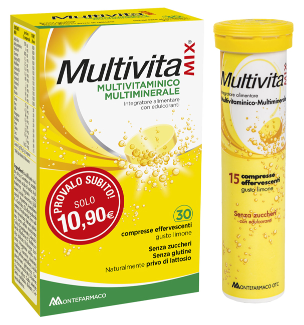MULTIVITAMIX SENZA ZUCCHERO 30 COMPRESSE EFFERVESCENTI - Farmadillo