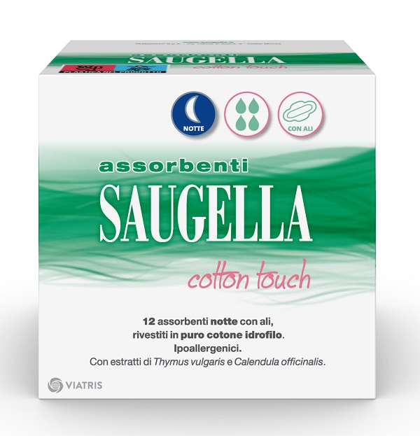 SAUGELLA COTTON TOUCH ASSORBENTI NOTTE 12 PEZZI - Farmadillo
