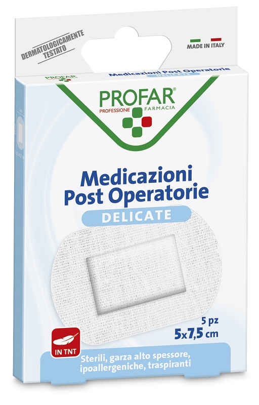 MEDICAZIONE POST OPERATORIA STERILE GARZA ANTIADERENTE 5X7,5 CM 5 PEZZI PROFAR - Farmadillo