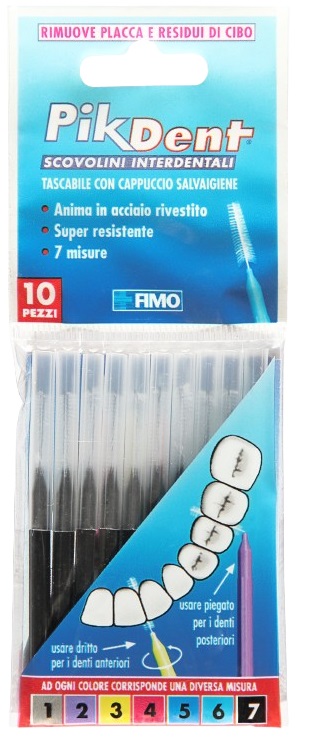 PIKDENT STUZZICOLINO 7 NERO 10 PEZZI - Farmadillo