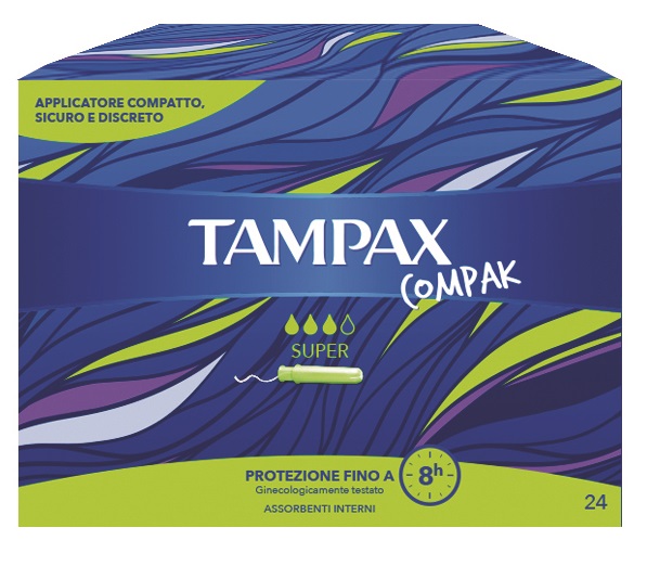 TAMPAX COMPAK SUPER 24 PEZZI - Farmadillo