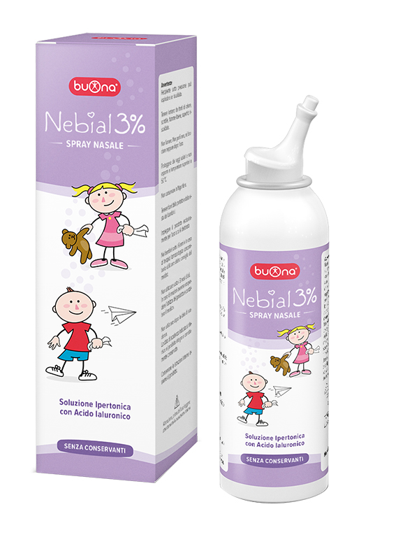 NEBIAL SOLUZIONE SALINA IPERTONICA DI SODIO CLORURO AL 3% CON ACIDO IALURONICO SPRAY NASALE 100 ML - Farmadillo