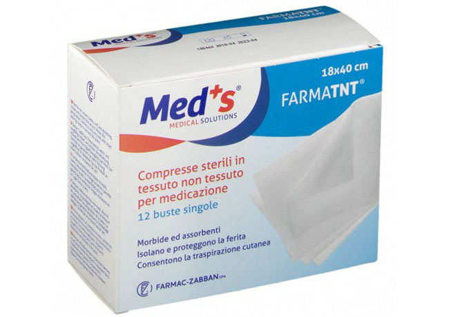 GARZA COMPRESSA MEDS TESSUTO NON TESSUTO 18X40CM 12 PEZZI - Farmadillo