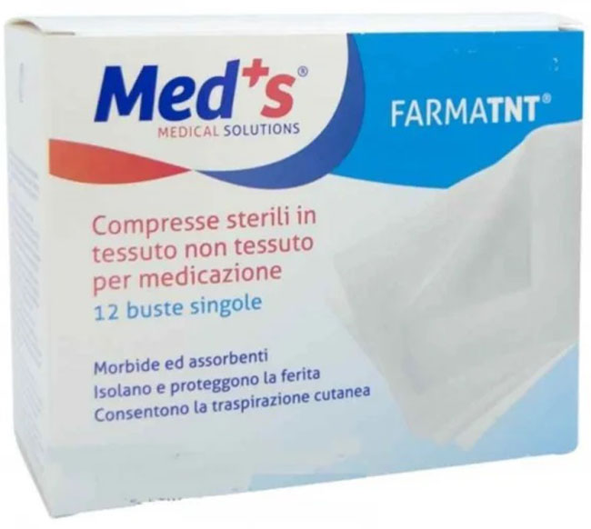 GARZA COMPRESSA MEDS TESSUTO NON TESSUTO PEEL OPEN 10X10CM 12 PEZZI - Farmadillo
