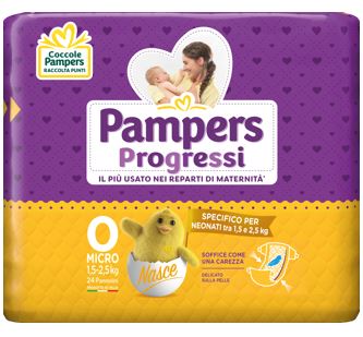 PAMPERS PROGRESSI MICRO PANNOLINI PER BAMBINI 24 PEZZI - Farmadillo