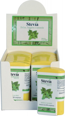 STEVIA EDULCORANTE 200 COMPRESSE DISPLAY CONTENENTE 14 DISPENSER - Farmadillo
