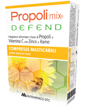 PROPOLI MIX DEFEND 30 COMPRESSE MASTICABILI GUSTO ARANCIA - Farmadillo
