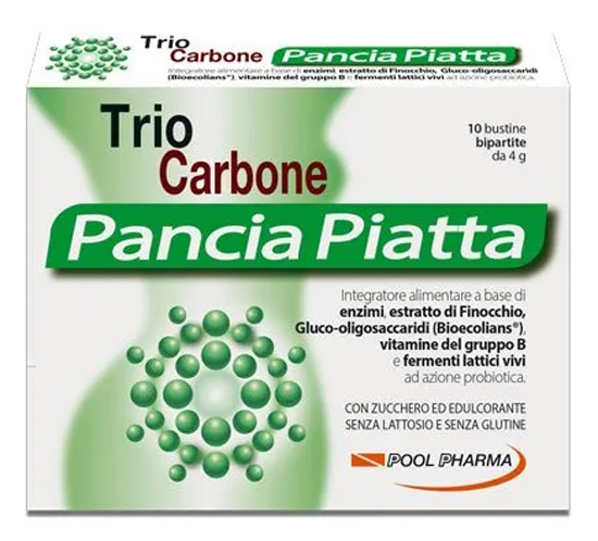 TRIOCARBONE PANCIA PIATTA 10 BUSTINE BIPARTITE 4 G - Farmadillo