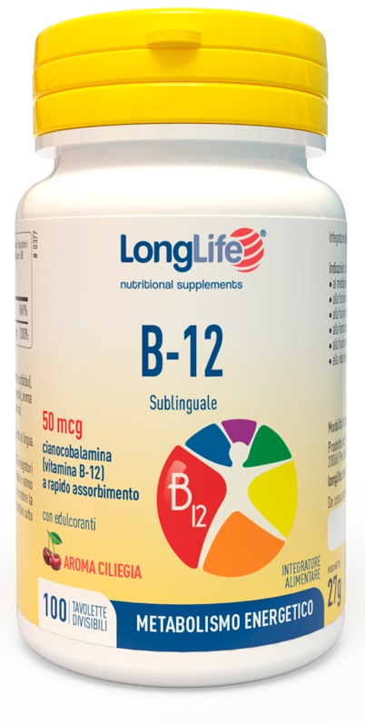 LONGLIFE B12 50MCG SUBLINGUALE 100 TAVOLETTE - Farmadillo