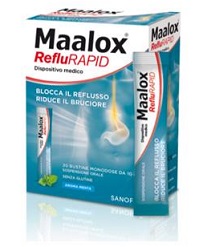 SOSPENSIONE ORALE MAALOX REFLURAPID 20 BUSTINE MONODOSE DA 10 ML - Farmadillo