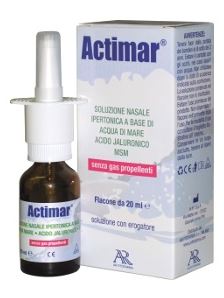 ACTIMAR SOLUZIONE NASALE SPRAY SALINA 3% CON ACIDO IALURONICO + MSM 20 ML CON EROGATORE - Farmadillo