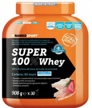 SUPER100% WHEY SMOOTH WHITE CHOCO/STRAWBERRY 908 G - Farmadillo