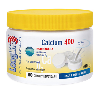 LONGLIFE CALCIUM LATTE 100 COMPRESSE 400 MG - Farmadillo