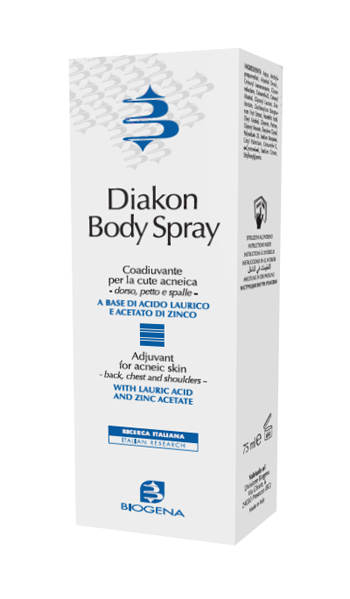 DIAKON BODY SPRAY COADIUVANTE CUTE ACNEICA DORSO PETTO E SPALLE 75 ML - Farmadillo