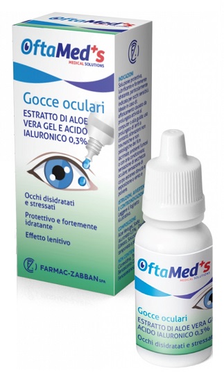 OFTAMED'S GOCCE OCULARI OCCHI DISIDRATATI E STRESSATI ESTRATTO ALOE VERA GEL E ACIDO IALURONICO 0,3% 10 ML - Farmadillo
