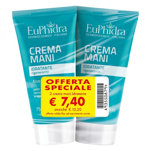EUPHIDRA ABBINATA CREMA MANI IDRATANTE TERMOFORMATI 2 PEZZI - Farmadillo