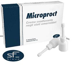 CREMA RETTALE MICROPROCT IN MICROCLISMI COADIUVANTE NEGLI STATI EMORROIDARI 6 PEZZI DA 8 G - Farmadillo