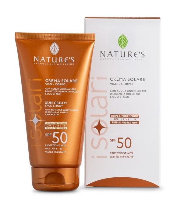 NATURE'S I SOLARI CREMA SOLARE VISO E CORPO SPF 50 IR SUN 150 ML - Farmadillo
