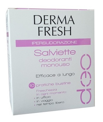 DERMAFRESH IPERSUDORAZIONE 10 SALVIETTINE DEODORANTI - Farmadillo