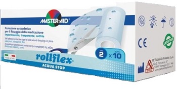 CEROTTO IMPERMEABILE PER FISSAGGIO MEDICAZIONI MASTER-AID ROLLFLEX A-STOP M 10X10 CM - Farmadillo