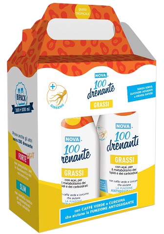 NOVA100 DRENANTE GRASSI CON GINSENG 300+300 ML - Farmadillo