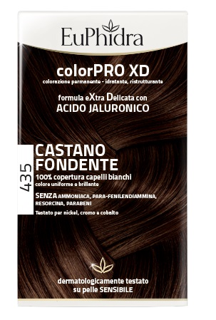 EUPHIDRA COLORPRO XD 435 CASTANO FONDENTE GEL COLORANTE CAPELLI IN FLACONE + ATTIVANTE + BALSAMO + GUANTI - Farmadillo